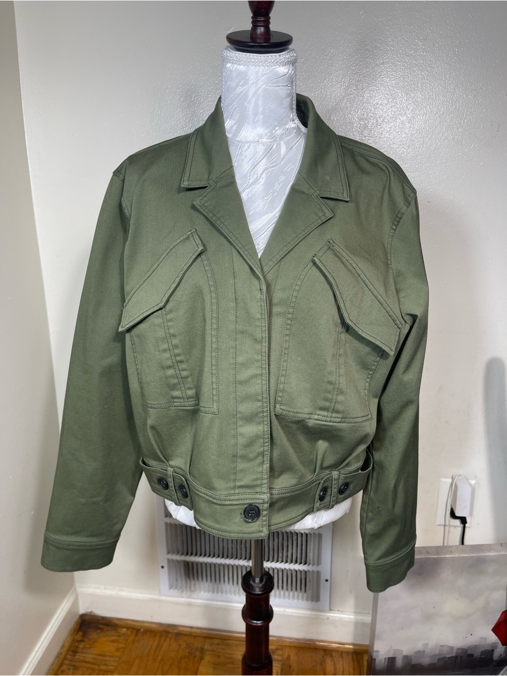 Derek Lam 10 Crosby Gwen Field Jacket Green Womens Size 14 - Picture 7 of 12
